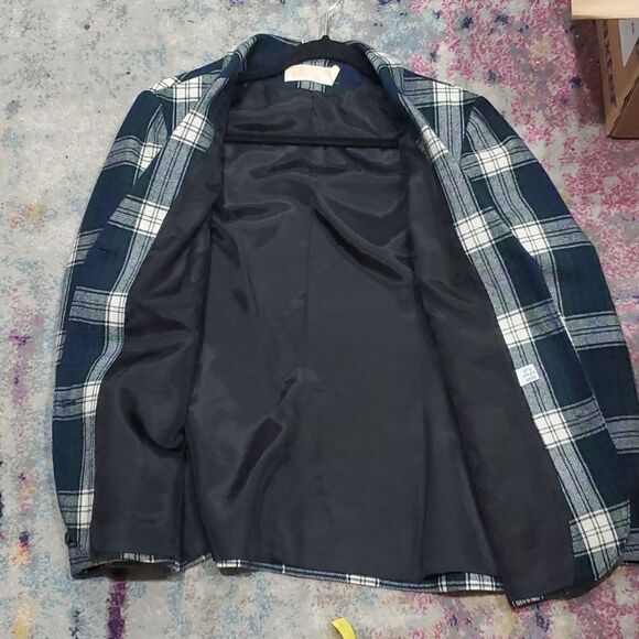 Vintage Pendleton Tartan Wool Blazer Jacket in Green & Plaid Size 6 - Picture 9 of 12